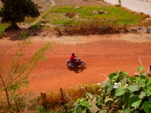 Clothes and shoe dye, otherwise known as orange dirt roads