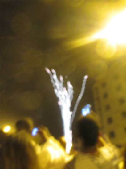 Look at beautiful pyrotechnics…oh wait, that's your hair on fire.